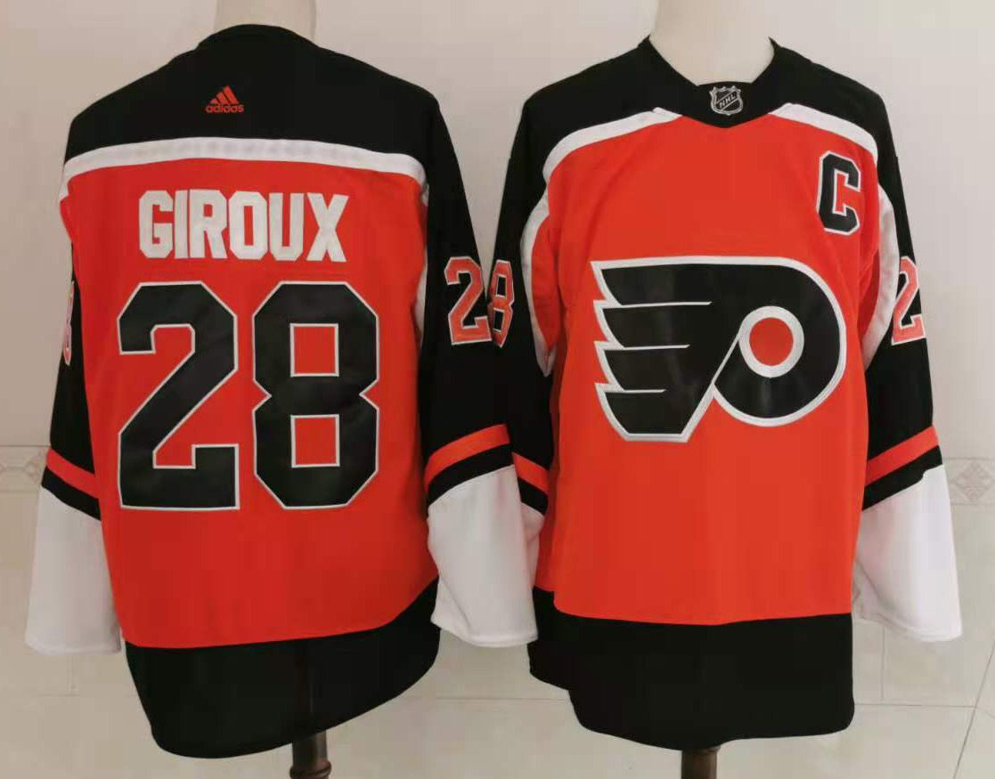 Cheap Adidas Men Philadelphia Flyers 28 Giroux Orange Home Authentic Stitched NHL Jersey